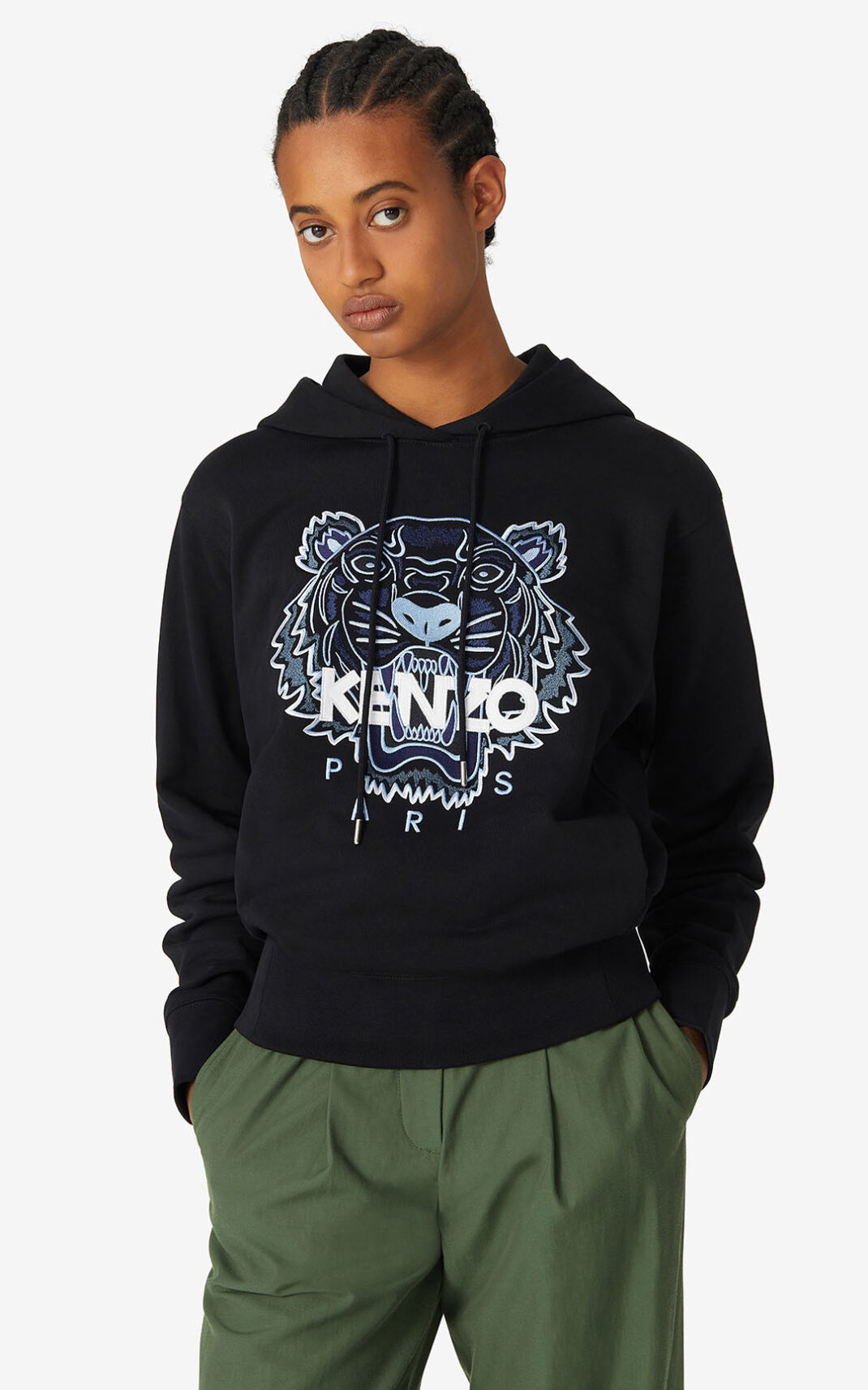 Sweat A Capuche Kenzo Tiger Femme Noir | TPUK-87602